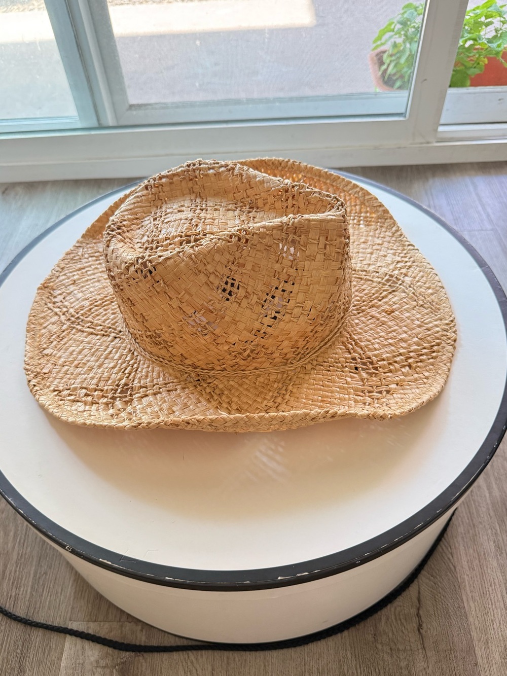 lack of color sundance tan straw raffia cowboy fedora crown summer hat medium - Picture 3 of 7